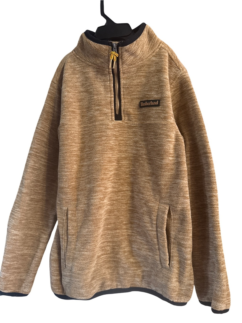 Timberland Boys Quarter-Zip Pullover Sweater - Tan Heather